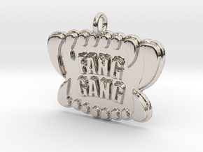 Fang Gang Pendant in Rhodium Plated Brass