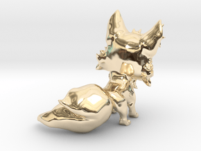 Chibi Fox in 14k Gold Plated Brass: Extra Small