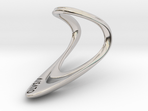 Loop Ring size US5.5 in Rhodium Plated Brass