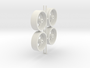 Wheels 8-spoke in White Natural Versatile Plastic