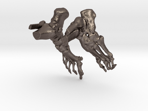 Bruce Ankle CT scan model in Polished Bronzed Silver Steel