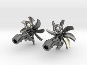 TP400 turboprop A400M engine earrings in Polished Silver