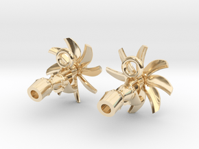 TP400 turboprop A400M engine earrings in 14k Gold Plated Brass