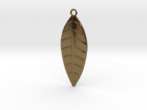 The Palm Leaf Pendant in Polished Bronze