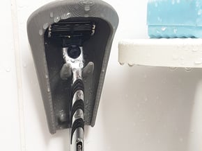 Shaving Razor Hook Holder in White Natural Versatile Plastic