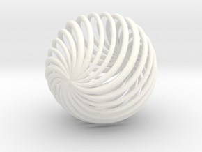 Geometric Swirl in White Processed Versatile Plastic