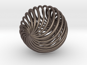 Geometric Swirl in Polished Bronzed Silver Steel