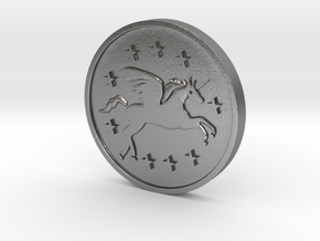 The Unicorn Coin in Natural Silver