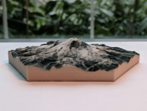 Model of Mt. Rainier, WA (10cm, Full-Color) in Full Color Sandstone