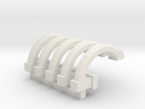 x5 Brake Pipes for OO / HO / Trackmaster engines in White Natural Versatile Plastic