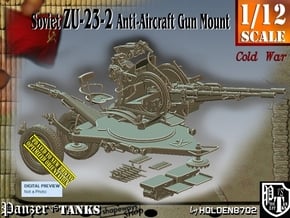 1/12 Soviet ZU-23-2 AA Gun in White Natural Versatile Plastic