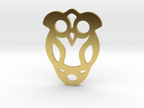 Owl Pendant in Polished Brass