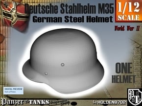 1/12 German Stahlhelm M35 in White Natural Versatile Plastic