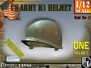 1/12 US M1 Helmet in White Natural Versatile Plastic