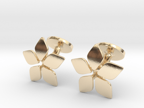 Five leafed cufflink in 14K Yellow Gold