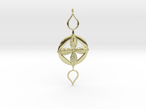 Four Leaf Clover Pendant in 18k Gold Plated Brass