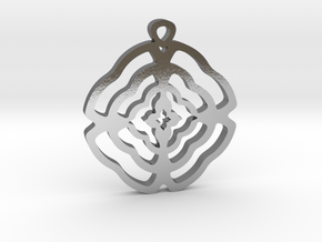 Rose Pendant in Polished Silver