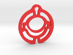 "It simple" Pendant in Red Processed Versatile Plastic