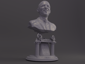 4 Inch miniature Barack Obama hand sculpted Bust in White Natural Versatile Plastic