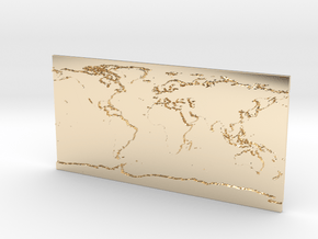 Globe Map in 14K Yellow Gold: Small