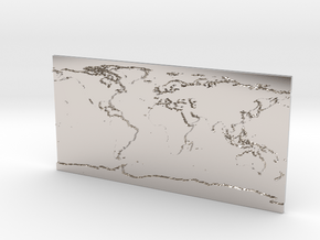 Globe Map in Rhodium Plated Brass: Small