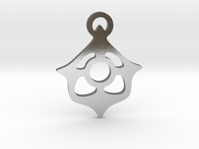 "Four ways to the center" Pendant  in Polished Silver