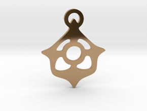 "Four ways to the center" Pendant  in Polished Brass