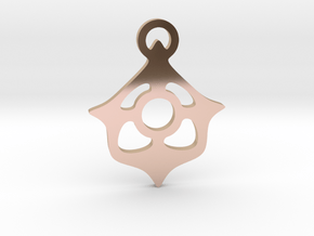 "Four ways to the center" Pendant  in 14k Rose Gold Plated Brass