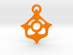 "Four ways to the center" Pendant  in Orange Processed Versatile Plastic
