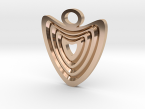 Heart with grooves Pendant in 14k Rose Gold Plated Brass