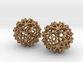 Snowballs - Earrings in Cast Metals in Polished Brass