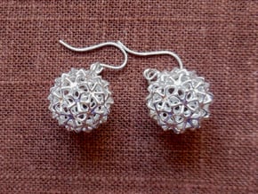 Snowballs - Earrings in Cast Metals in Polished Silver