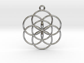 Seed of Life Pendant 1" in Polished Silver