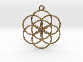 Seed of Life Pendant 1" in Natural Brass