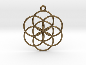 Seed of Life Pendant 1" in Natural Bronze
