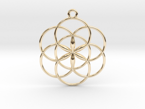 Seed of Life Pendant 1" in 14K Yellow Gold