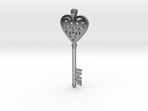 heartkey-new in Fine Detail Polished Silver