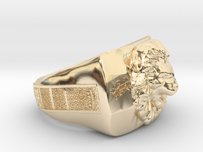 Lion King Ring in 14k Gold Plated Brass: 7 / 54