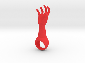 big silly hand ring size 9  in Red Processed Versatile Plastic