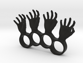 4 finger silly hand ring in Black Premium Versatile Plastic