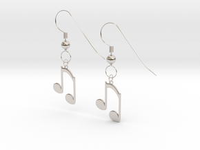 Music note earrings version 2 in Platinum