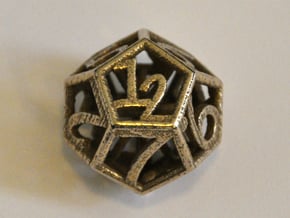 D12 Balanced - Numbers Only in Polished Bronzed Silver Steel