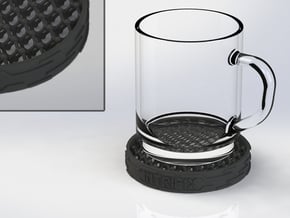 Diamond-structure coaster in Black Natural Versatile Plastic