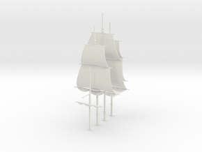 1/300 Frigate Mast Set V2 in White Natural Versatile Plastic