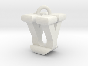 3D-Initial-UY in White Natural Versatile Plastic