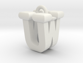 3D-Initial-UW in White Natural Versatile Plastic