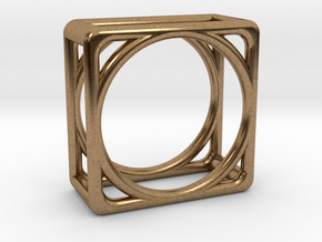 Simply Shapes Pendants Cube in Natural Brass