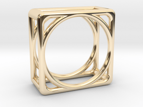 Simply Shapes Pendants Cube in 14k Gold Plated Brass