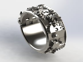 Gear bracelet in Polished Bronzed Silver Steel