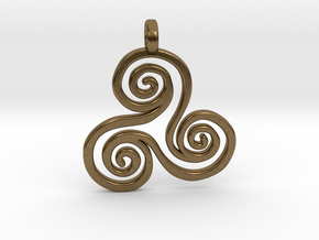 Triskell pendant in Natural Bronze: Small
